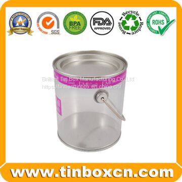 Customized Transparent PVC Metal Bucket Tin For Sweets Cookies Food Packaging photo-4