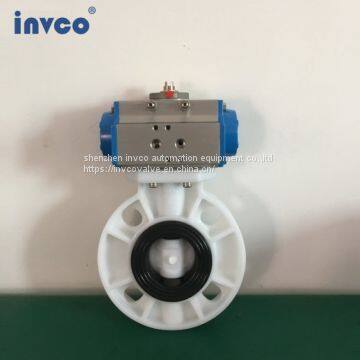 INVCO Price Wafer Connection Pneumatic PP Butterfly Valve for Water ,weak Acid and Weak Base photo-2