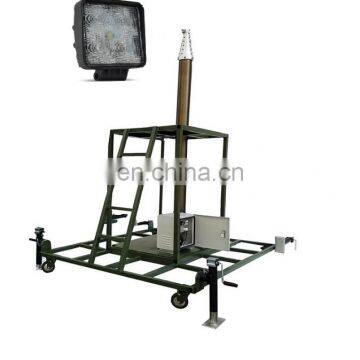 10m Communication Manual Telescopic Mast With Reverse Base