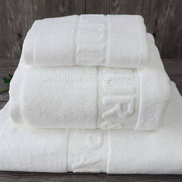 China Suppliers Cotton Pure White Towel Set, Jacquard Bath Towel