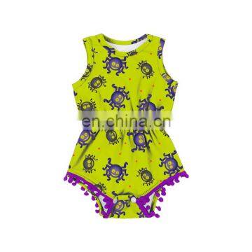 Pumpkin Pattern Custom Baby Romper Cute Pom Pom Baby Clothes Newborn Romper Accessaries Baby Onesie Romper photo-2
