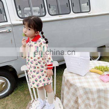 2020 Girls Baby Strawberry Print Western Cute Children Princess Dress
