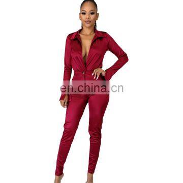 Fall Women Clothing Rompers Bodysuit Top and Trouser 2 Piece Sexy Club Outfits Two Piece Set photo-4