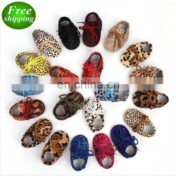 Baby Leopard Boots Toddler Lace-Up shoes 21Colors 4size