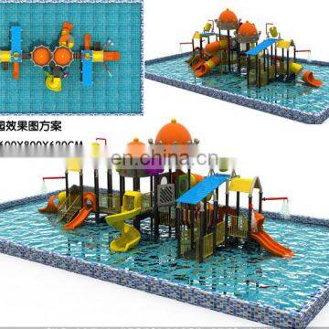 Water Slide of Wooden Pirate Ship for Children and Adults With Water Park