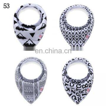 Customized Pattern Printing Eco-friendly 100% Cotton Durable Baby Bandana Drool Bibs Organic Baby Bib Bandana photo-3