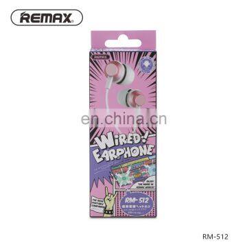 Remax RM-512 Cheap Metallic Wired Earphones In-ear Mini Headphone Sports Earphone With Mic