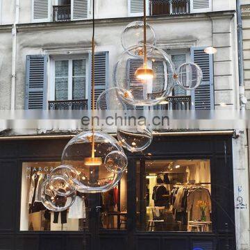 Современный декоративный стеклянный подвесной светильник-люстра с эффектом пузырьков на LED photo-5