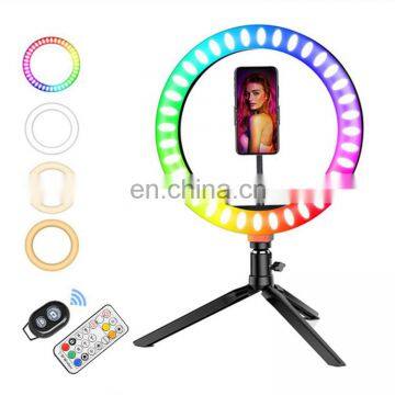 Customized Logo 3 Mode Selfie Led Camera Ring Flash Fill Light Dimmable Camera Phone Ring Lamp With Stand Tripod