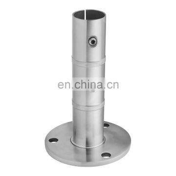 Adjustable Round Tube 6mm Thickness Handrail Post Floor Flange for 38.1mm,42.4mm,50.8mm