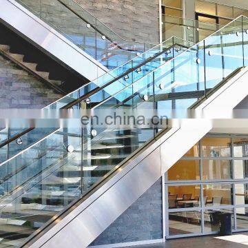 Ultra Clear Office Room Door Building Material Stair Durable 10mm Clear Float Glass  Laminated glass tread