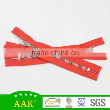 #5 garment accessories red tape silver metal zipper close end