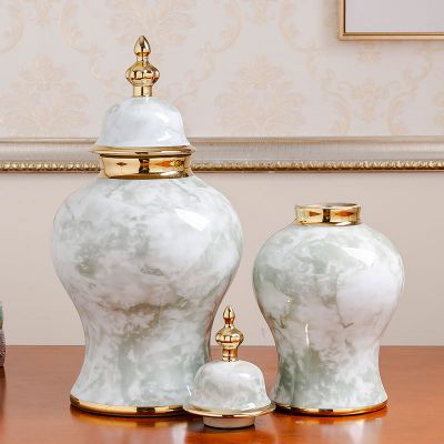 Creative Fashion Electroplate Gild European White Ceramic Vase For Home Decor