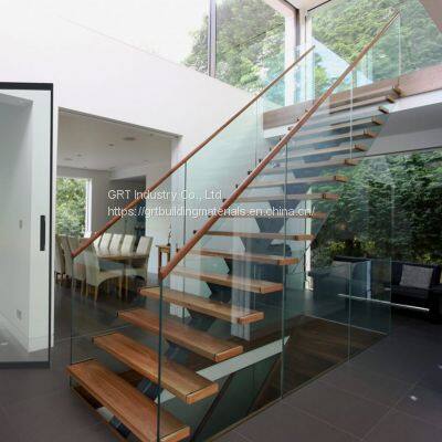 Inside stair Modern house residential steel stairs/ floating straight staircase