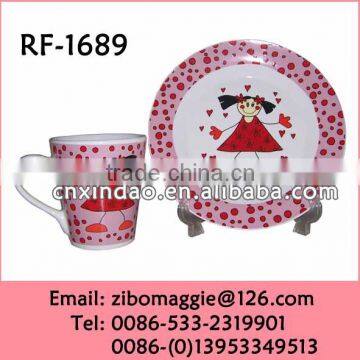 Professional White Porcelain Dinner Set Include Coffee Mug and Dinner Plate