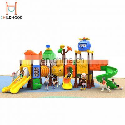 New design safe outdoor plastic slide playground equipment