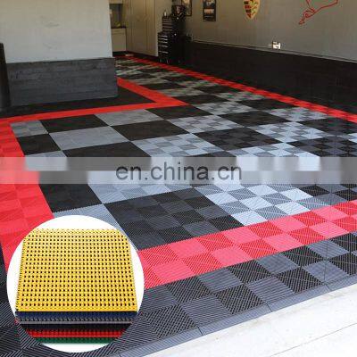 CH Brand New Material Plastic Eco-Friendly Performance Strength Plastic 40*40*1.2cm Interlocking Garage Floor Tiles