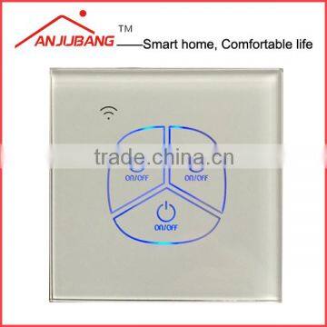 zigbee smart home system, glass White Wall Electric Smart Touch Switch