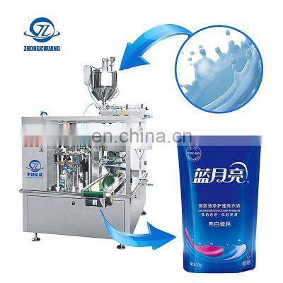 Premade Pouch Full Automatic Weighing Washing-up Hand Wash Liquid Soap Filling Laundry Detergent Packing Machine