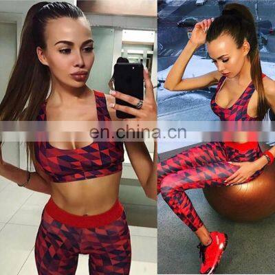 Custom Sport Wear Set Yoga Fitness Wear Gym Printed Women Yoga Leggings Sets photo-5