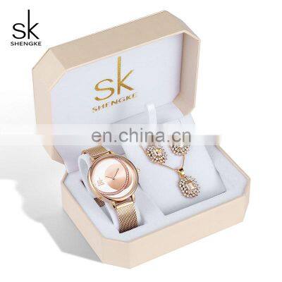 SHENGKE Popular Ladies Watches Gift Sets / Rosegold Plated Jewelry Wacth Gift Set / Rosegold Plated Women Watch Jewelry Set photo-2
