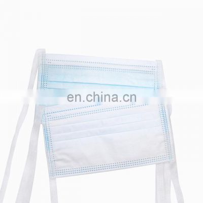 Factory price 3 Ply Disposable Type Breathable Disposable Medical Face Mask with strips