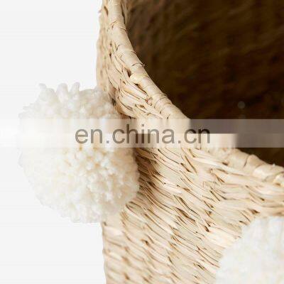 Natural Rustic Seagrass Luggy Basket Doll Stroller Trolley High Quality Wicker Shopping Basket Wholesale Supplier photo-5