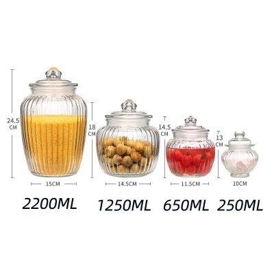 Exquisite Ribbed Glass Storage Jars With Lids - Ideal for Kitchen Pantry, Preserving Snacks & Ingredients! photo-5