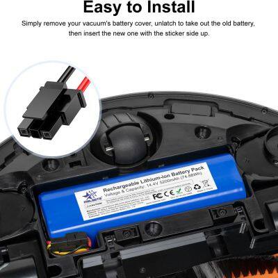 Melasta 14.4V 5200mAh Lithium Ion Replacement Battery Pack Compatible With X8 T226X Robot Vacuum Cleaner photo-2