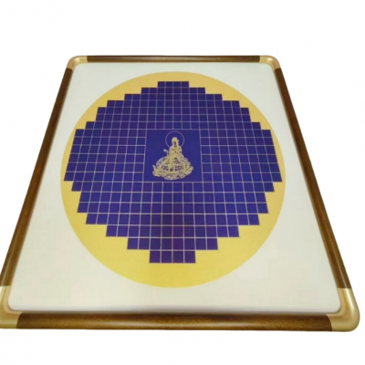 38* 38cm  Xuan Paper Calligrpahy Brown Color Imitation Copper Corner Wood Frame