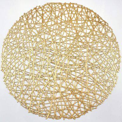 Round PVC Table Mats Set of 6, 38cm Waterproof Oil Proof Placemats, Spring Color Heat Resistant Dining Pads