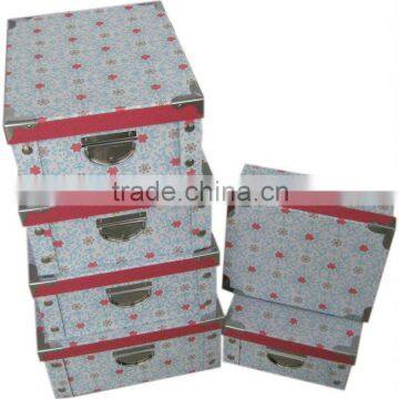 Folding storage box with metal handles 6/s