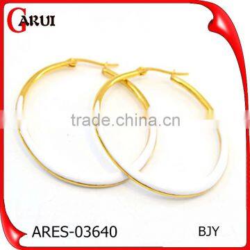 Sexy Ladies Earring Designs Pictures Silver Black Colored Hoop Earrings photo-3