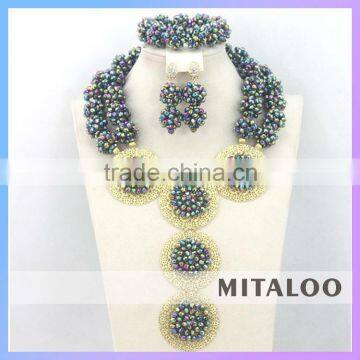 Mitaloo MT0004 Good Quality African Jewelry Beads African Bridal Beaded Jewelry Set Fashion Jewelry Set