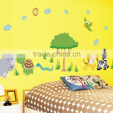 Happy Jungle animal Wall decal Removable stickers kids Baby nursery decor art