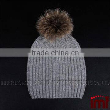 Fur Pom-Pom Cashmere Beanie Hat photo-2
