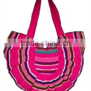 HANDMADE LOOM WOOL FABRIC HANDBAG
