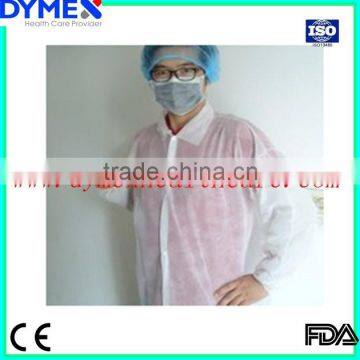 Disposable White Waterproof Lab Coat With Snaps photo-2