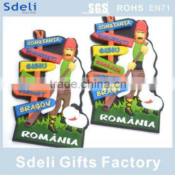 Romania Custom magnet sticker rubber magnet soft pvc 3D fridge magnet