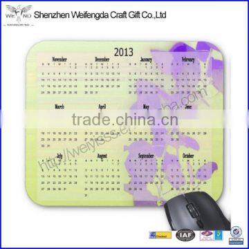 Fashion Plastic Printed Rubber Calendar Mouse Pad