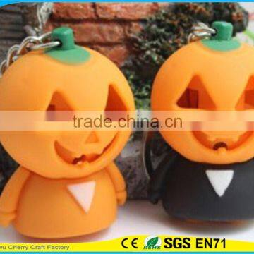 High Quality Novelty Design Halloween Assorted Sound Activated LED Keychain