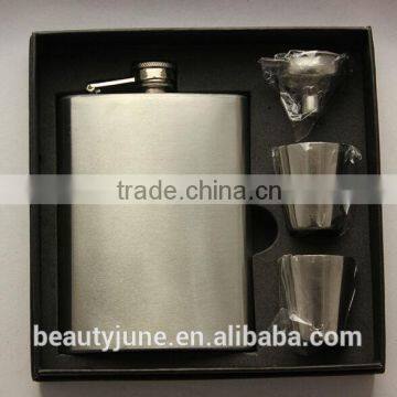 FDA wholesale 8oz stainless steel hip flask/hip flask set for wedding gifts