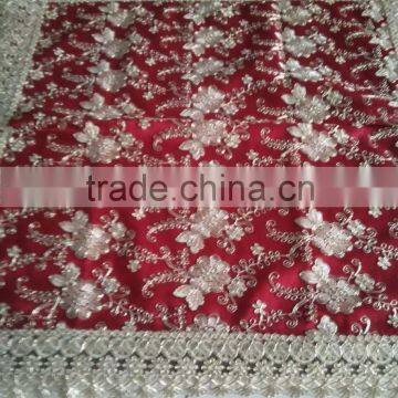 red lace sequine flower tablecloth