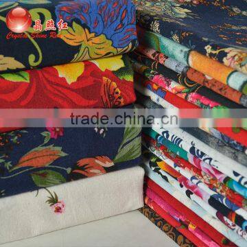 Chinese canvas linen fabric sofa cloth seat cover cloth curtain cotton printed organic cotton fabric