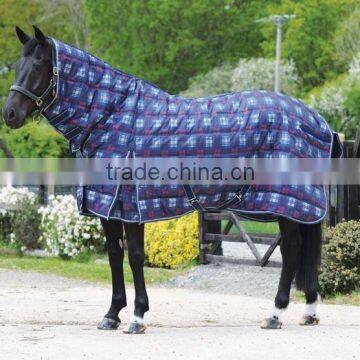 Plaid padded turnout horse rug/horse blanket for winter season