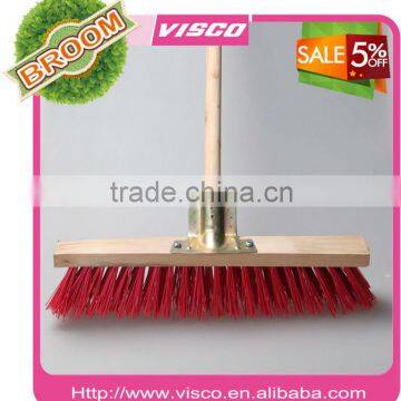 Good quality hot sell plastic long wooden made cleaning floor brush V9-01-400