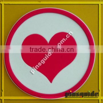 China Manufacturer Wedding Souvenirs ATBC-PVC Heatproof Coaster Printed Heart Shape