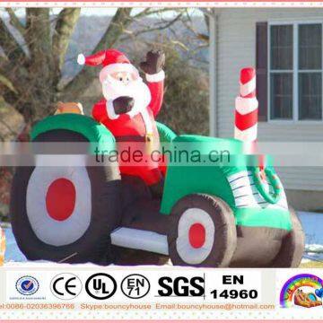 Inflatable Father Christmas With Christmas Car for Sales