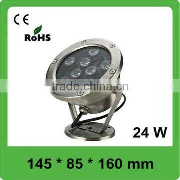 IP66 super bright outdoor recessed led light 24w pool led light