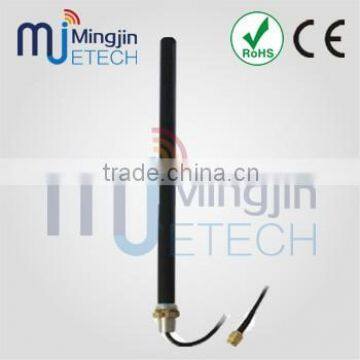 (factory price) Screw mounting 433MHz rubber whip antenna 3dBi with cables